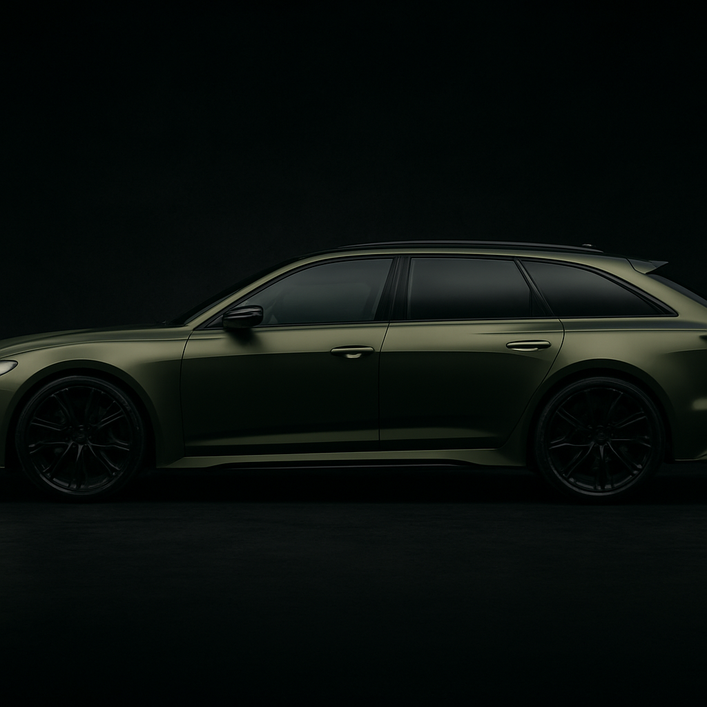 Matte military green wrapped Audi RS6 wagon