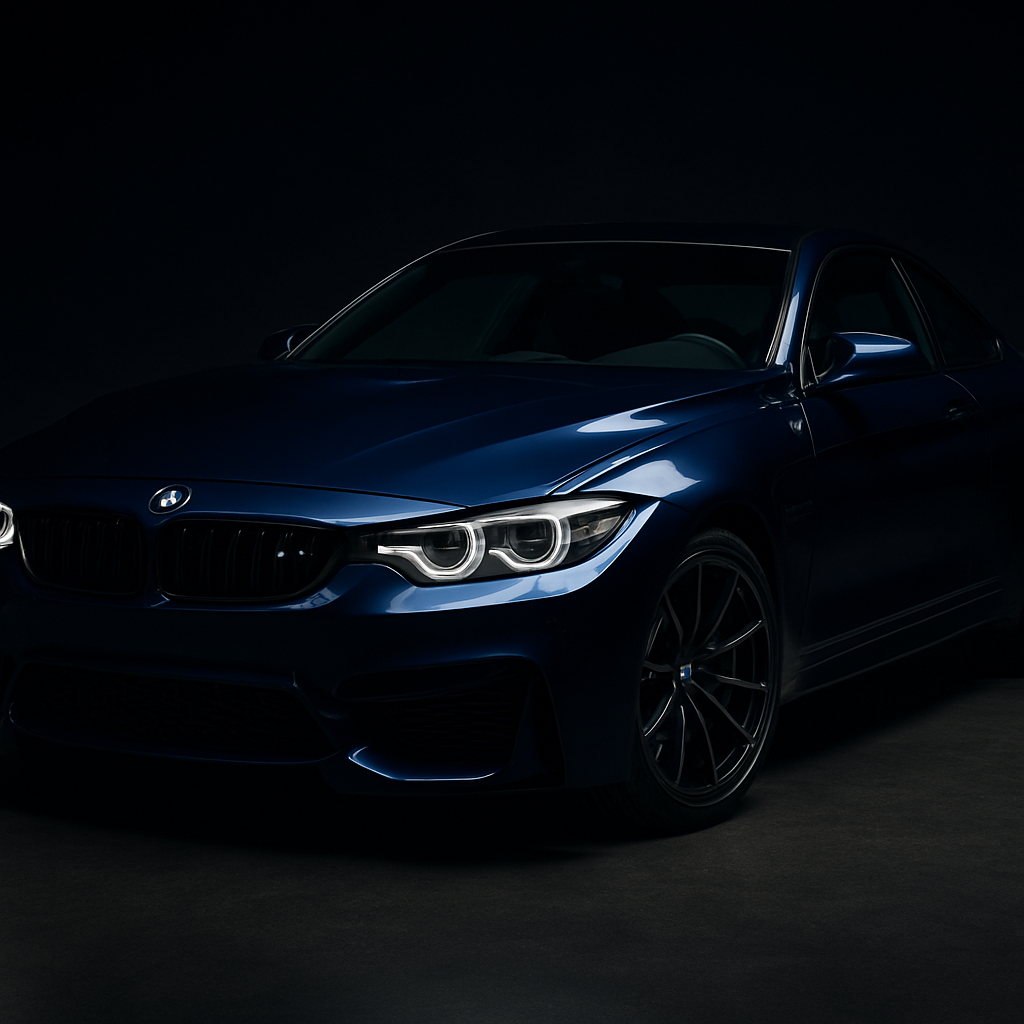 Glossy midnight blue wrapped BMW M4